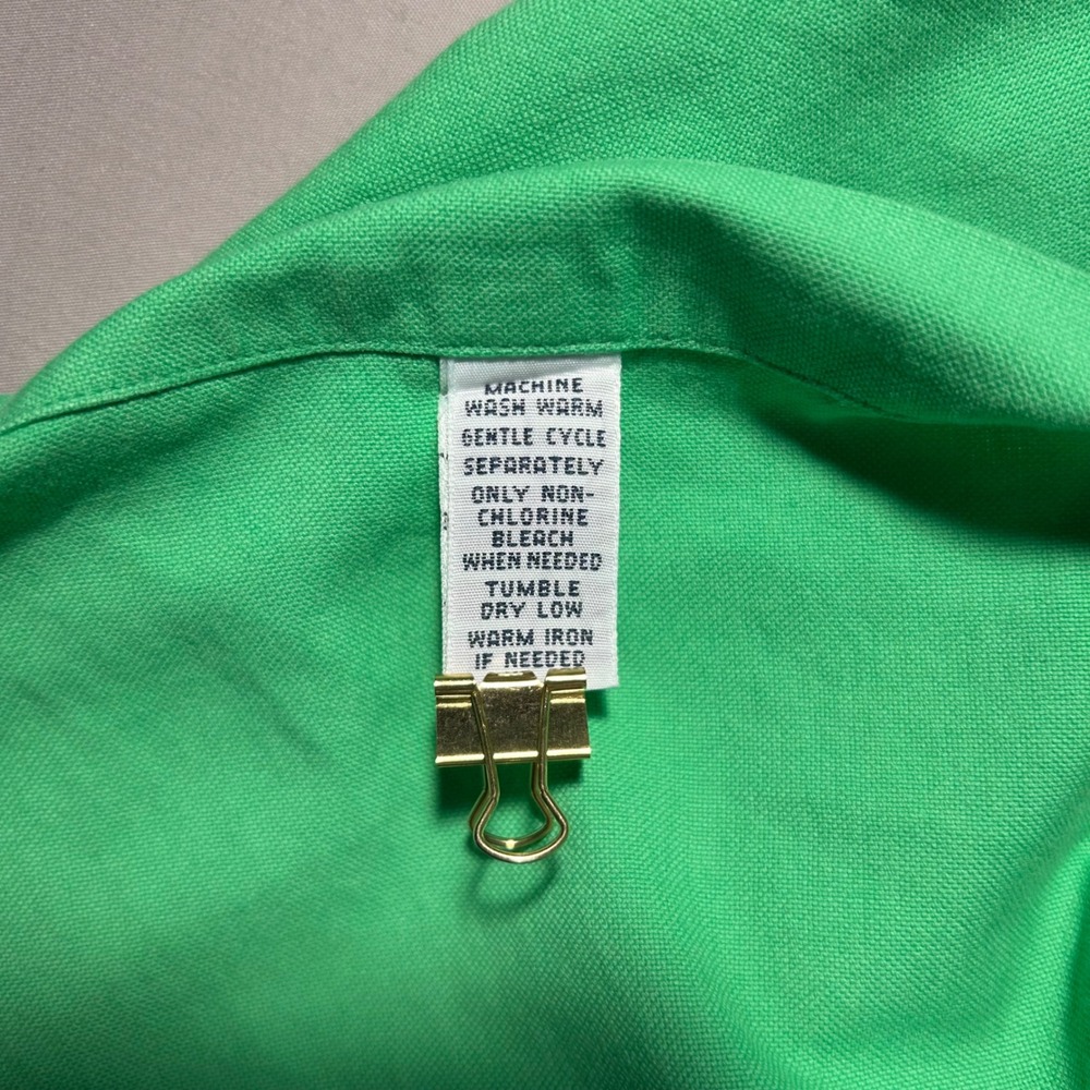 Ralph Lauren Button Down Shirt Mens XXL Green Cotton Preppy Classic Fit - Picture 10 of 16